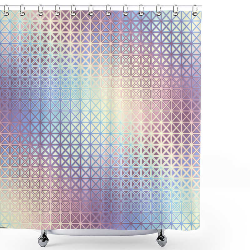 Personality  Seamless Geometric Abstract Pattern In Low Poly Style. Random Abstract Spots With A Glass Effect. Vector Image. Shower Curtains