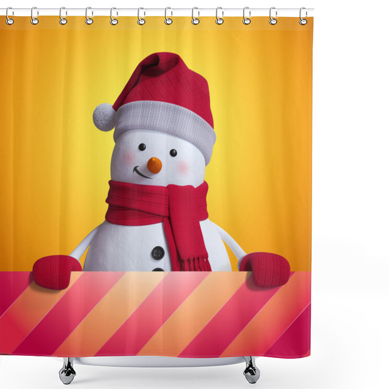 Personality  Festive Snowman Background Shower Curtains