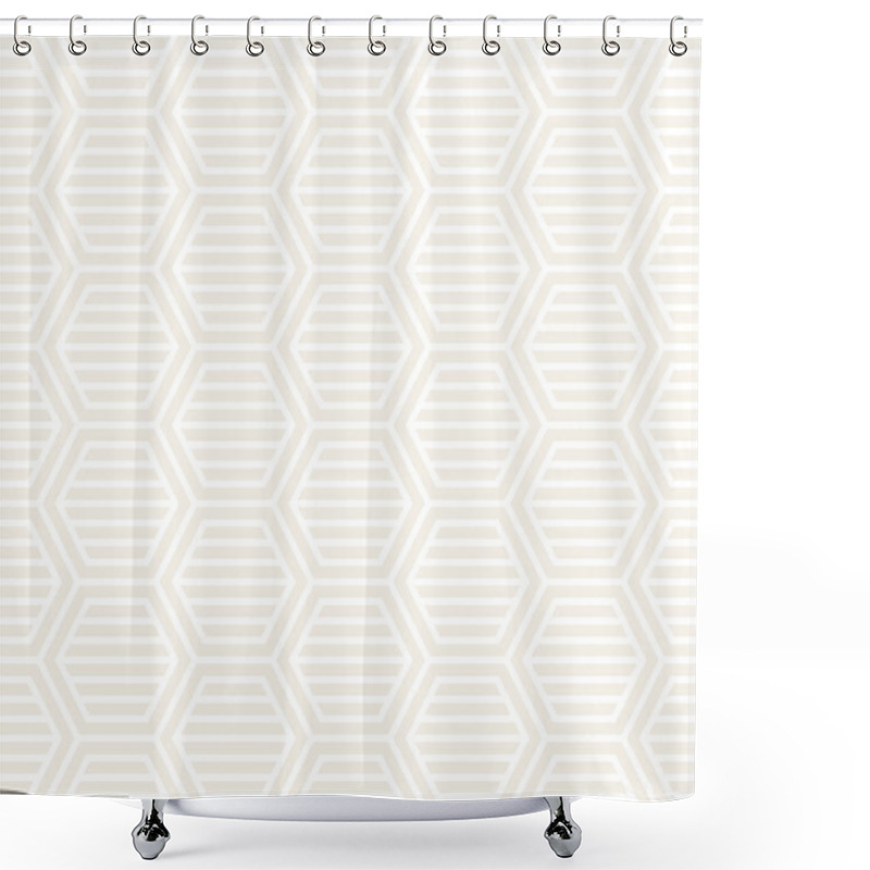 Personality  Vector Seamless Subtle Stripes Pattern. Modern Stylish Texture With Monochrome Trellis. Repeating Geometric Hexagonal Grid. Simple Lattice Graphic Design. Shower Curtains