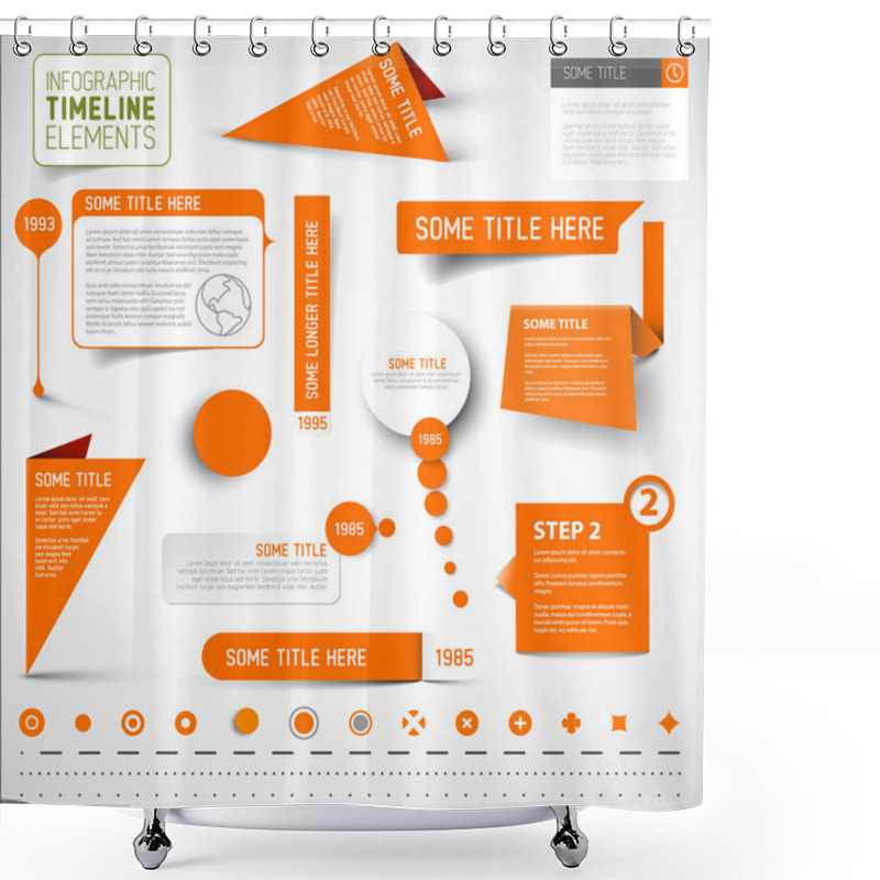 Personality  Orange Infographic Timeline Elements Shower Curtains