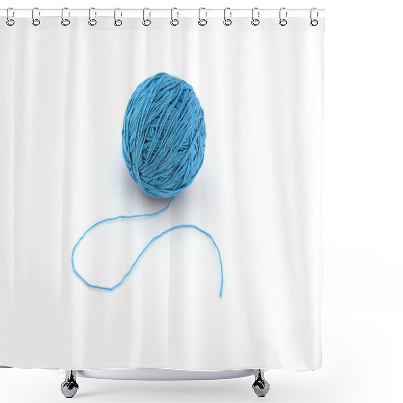 Personality  Blue Clew On White Background Shower Curtains