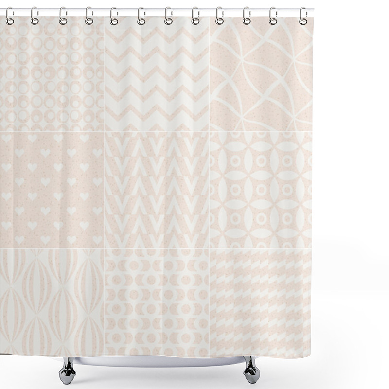 Personality  Seamless Geometric Pattern Grain Paper Texture Shower Curtains