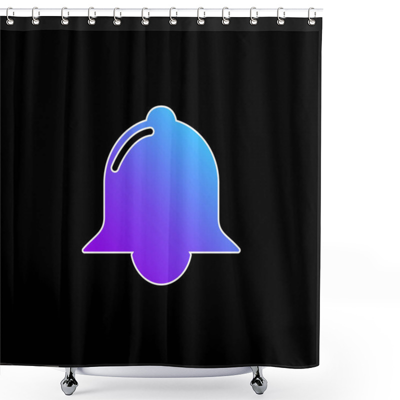 Personality  Bell Black Shape Blue Gradient Vector Icon Shower Curtains