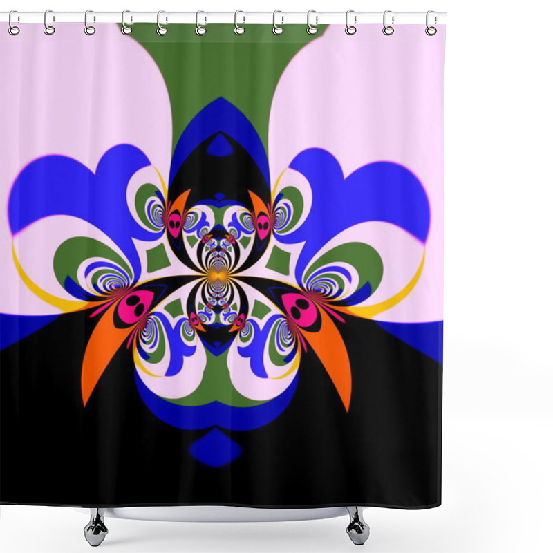 Personality  Beautiful Abstract Psychedelic Swirls Fractal. Trippy Mess Imagery. Virtual Dream Theme. Creative Modern Poster Art. Curled Cartoon Style Curves. Ornate Baroque Style. Magic Swirl Or Curl Graphics. Shower Curtains