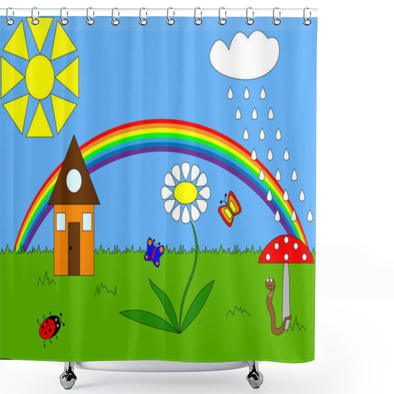 Personality  Child's Drawing Shower Curtains