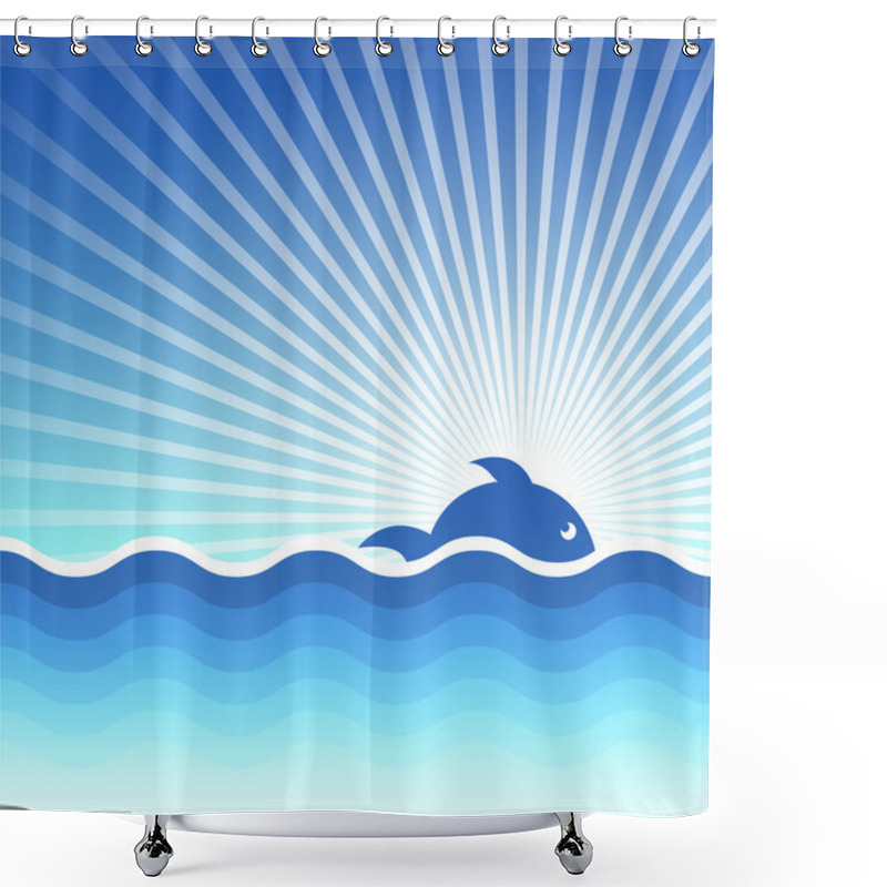 Personality  Vector Background On A Sea Theme. Shower Curtains