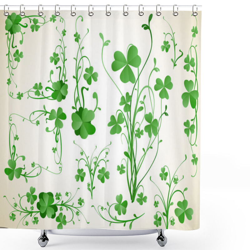 Personality  Clover Design Elements Shower Curtains