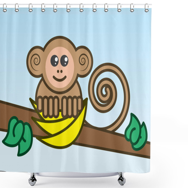 Personality  Monkey Bananas Shower Curtains