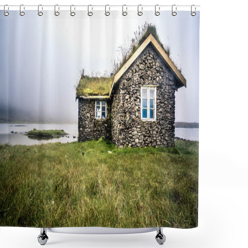 Personality  Turf House Faroe Island, North Atlantic Shower Curtains