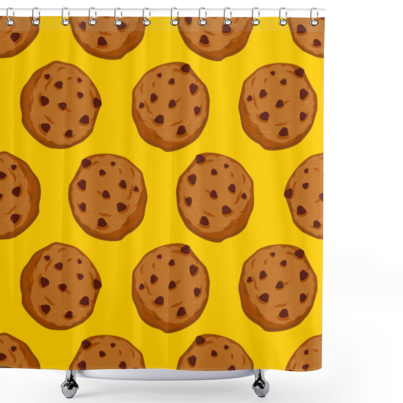 Personality  Cookies Seamless Pattern. Pastry Background. Food Ornament. Swee Shower Curtains