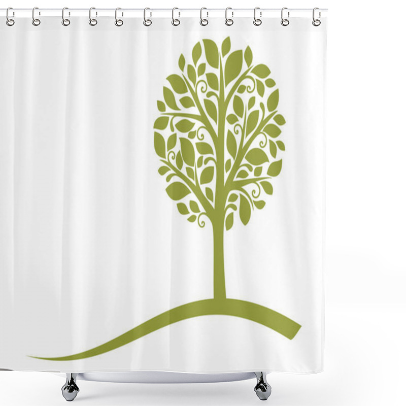 Personality  Vector Tree Emblem 4 Shower Curtains