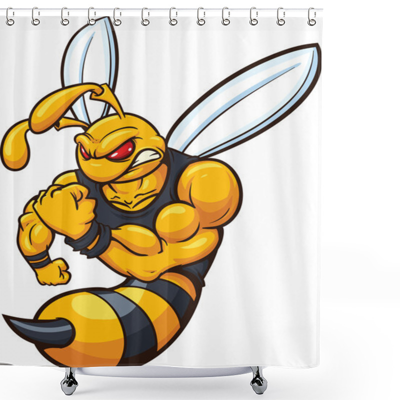 Personality  Bee Mascot Shower Curtains