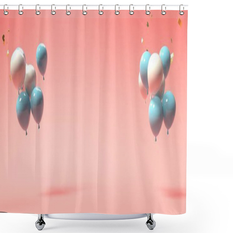 Personality  Floating Balloons - Celebration And Party Theme Shower Curtains