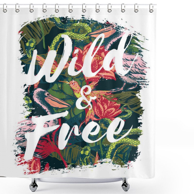 Personality  Tropical Exotic Print Shower Curtains