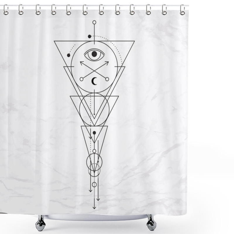 Personality  Modern Geometric Alchemy Symbol Shower Curtains