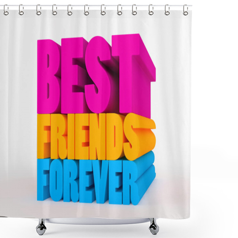 Personality  Big 3D Bold Text - BFF Shower Curtains