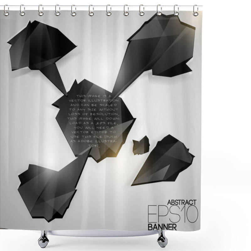 Personality  Vector Set Of Futuristic Banners. Vector Illustration. Shower Curtains