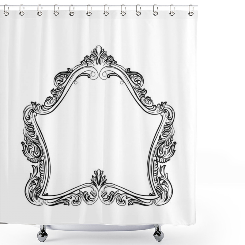 Personality  Luxury Baroque Rococo Mirror Frame Set Shower Curtains