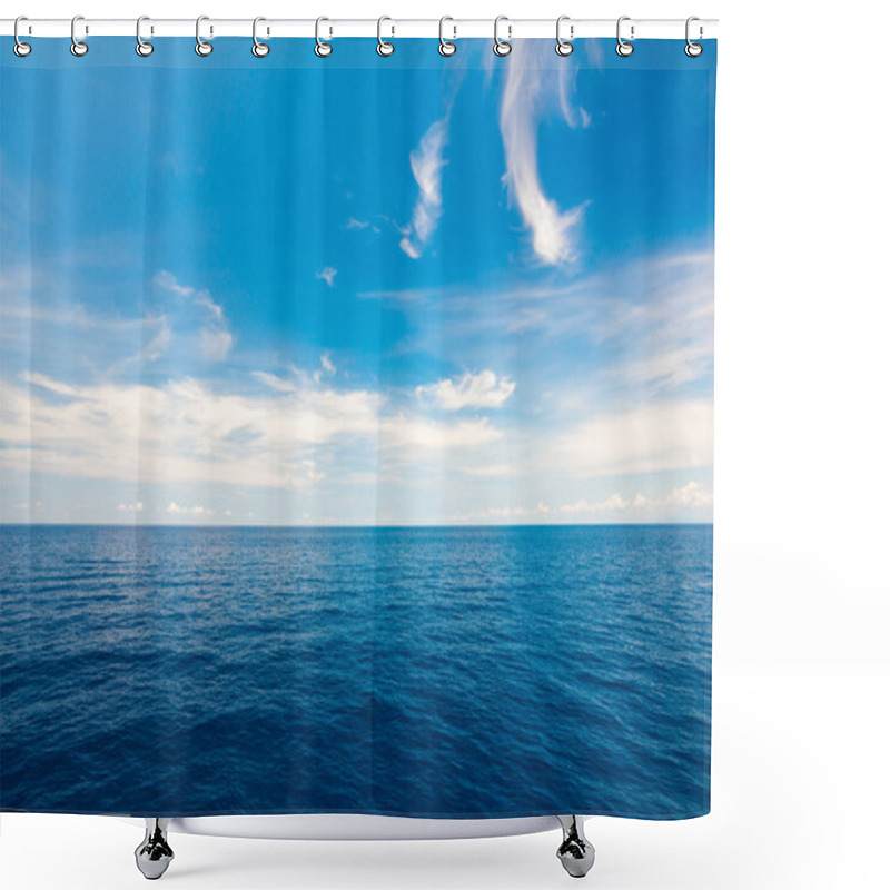 Personality  Cloudy Sky And Sea Summer Scenery Shower Curtains