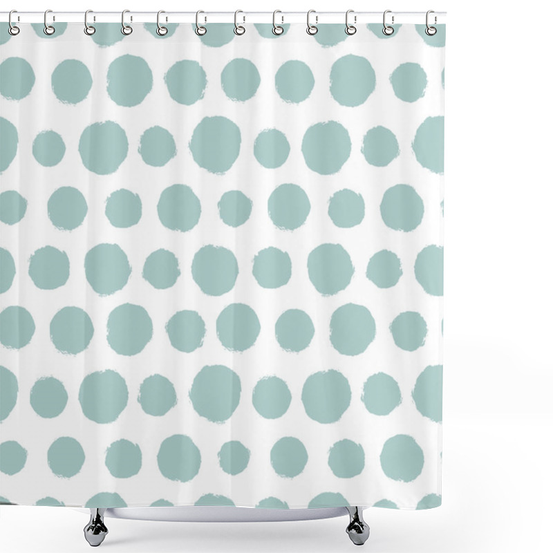 Personality  Seamless Pattern With Painted Polka Dot Texture Shower Curtains