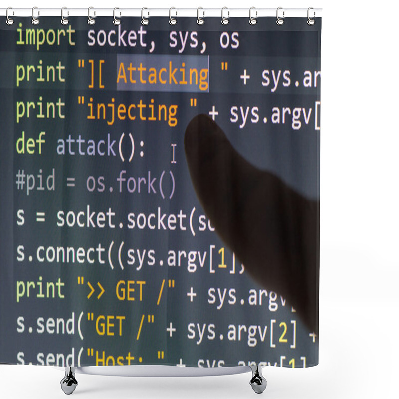 Personality  Conceptual Cyber Attack Code Shower Curtains