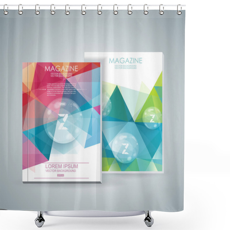 Personality  Magazine Cover With Pattern Of Geometric Shower Curtains