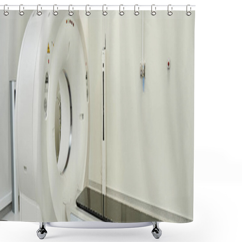 Personality  A Cutting-edge MRI Machine Is Ready For Use In This Advanced Diagnostic Setting, Banner Shower Curtains