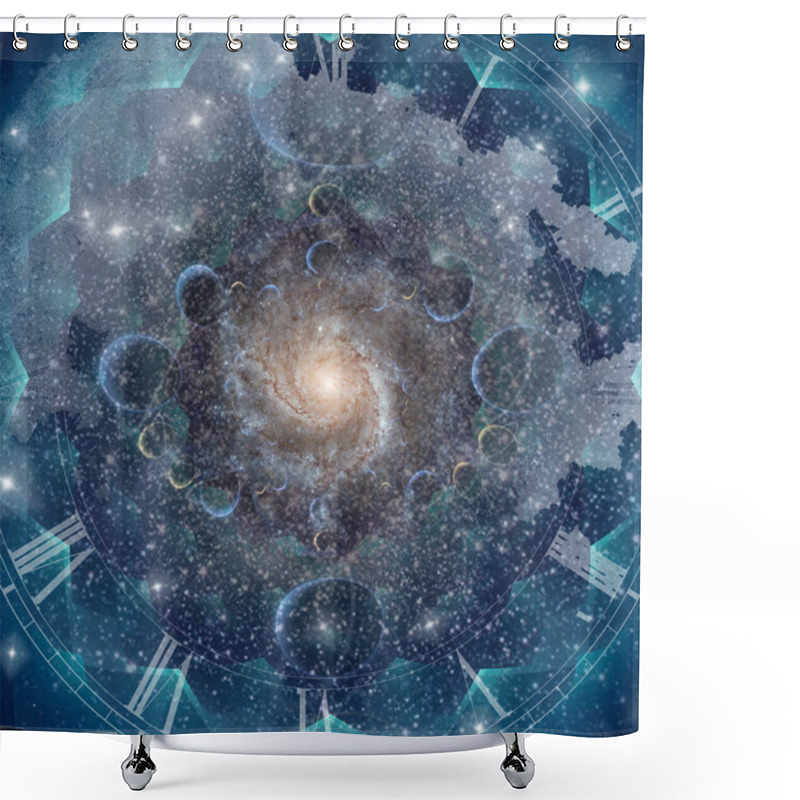 Personality  Portal And Planets In Space Shower Curtains