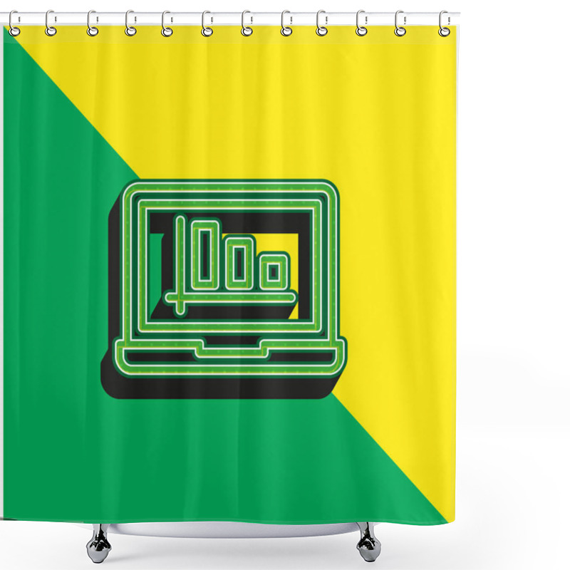 Personality  Analysis Green And Yellow Modern 3d Vector Icon Logo Shower Curtains