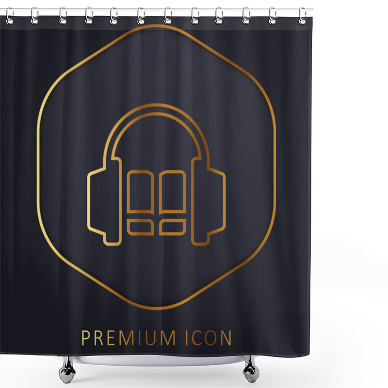 Personality  Audiobook Golden Line Premium Logo Or Icon Shower Curtains