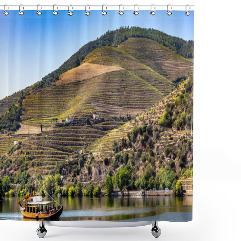 Personality  Boat Tours On The Douro River, Douro Valley, Porto, Portugal. Mountains And Vine. Shower Curtains