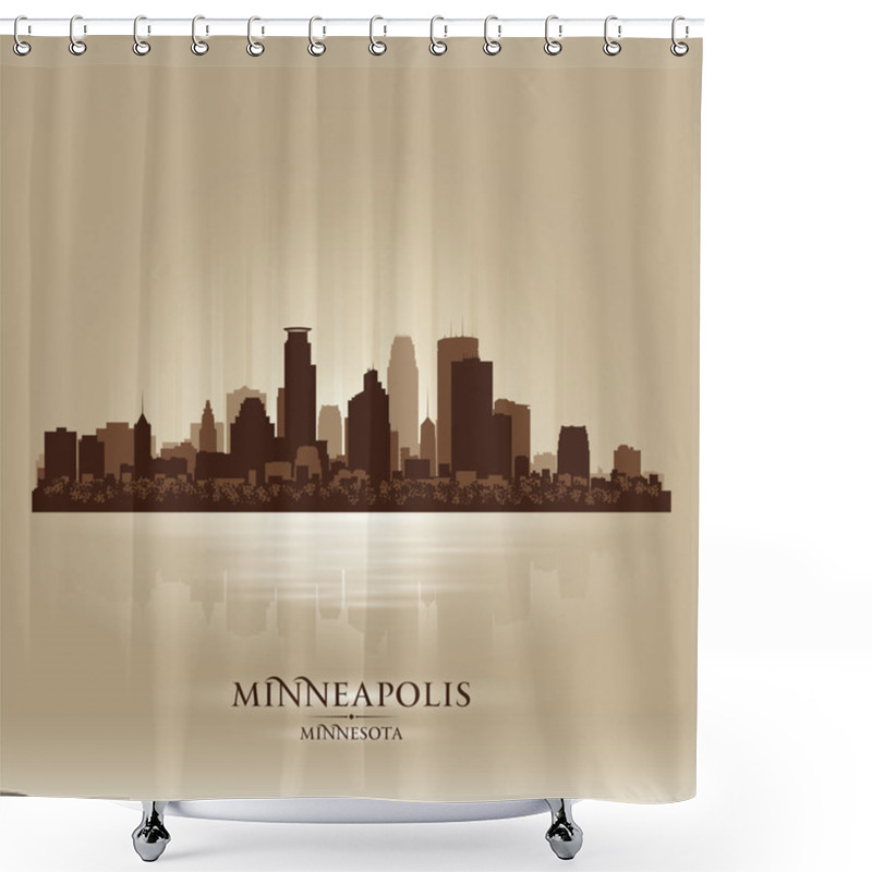 Personality  Minneapolis Minnesota Skyline City Silhouette Shower Curtains