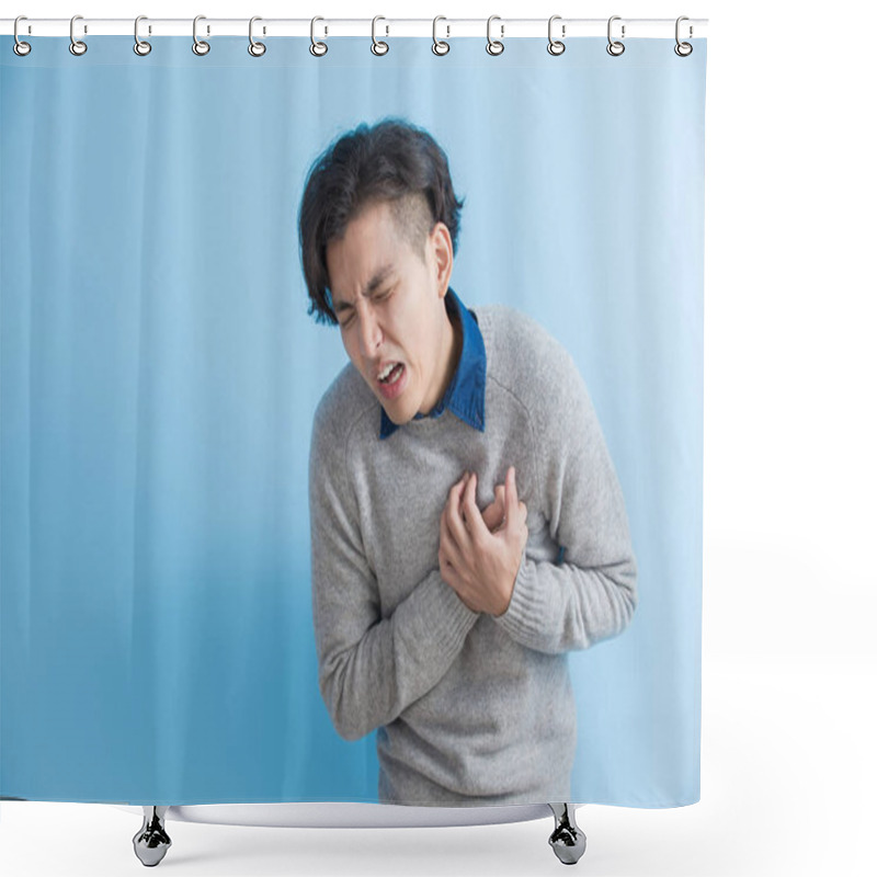 Personality  Man Feel Heart Pain Shower Curtains