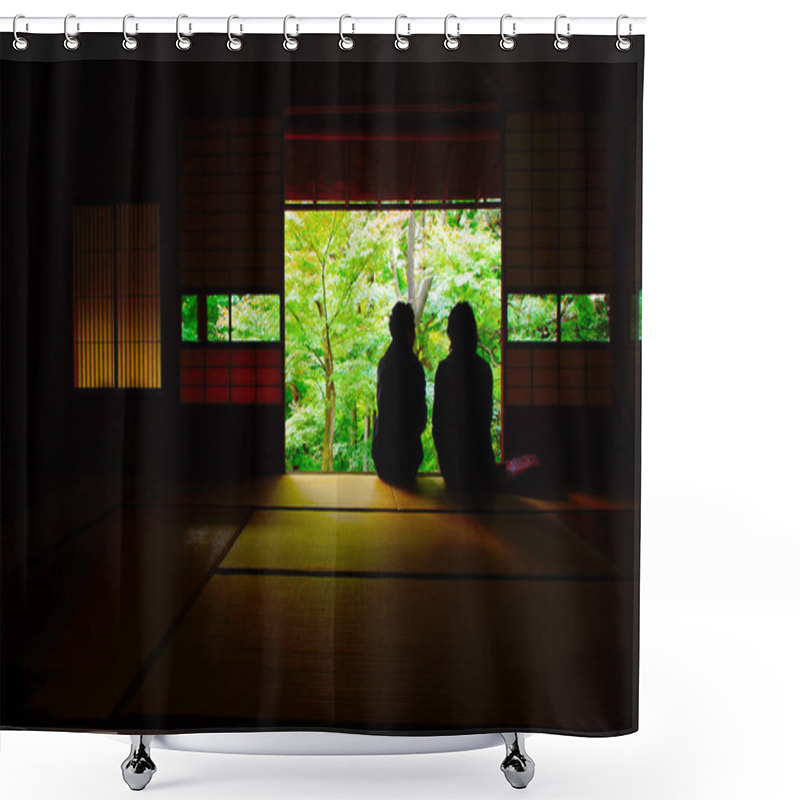 Personality  2 People To Sit On The Veranda Of A Japanese House Shower Curtains