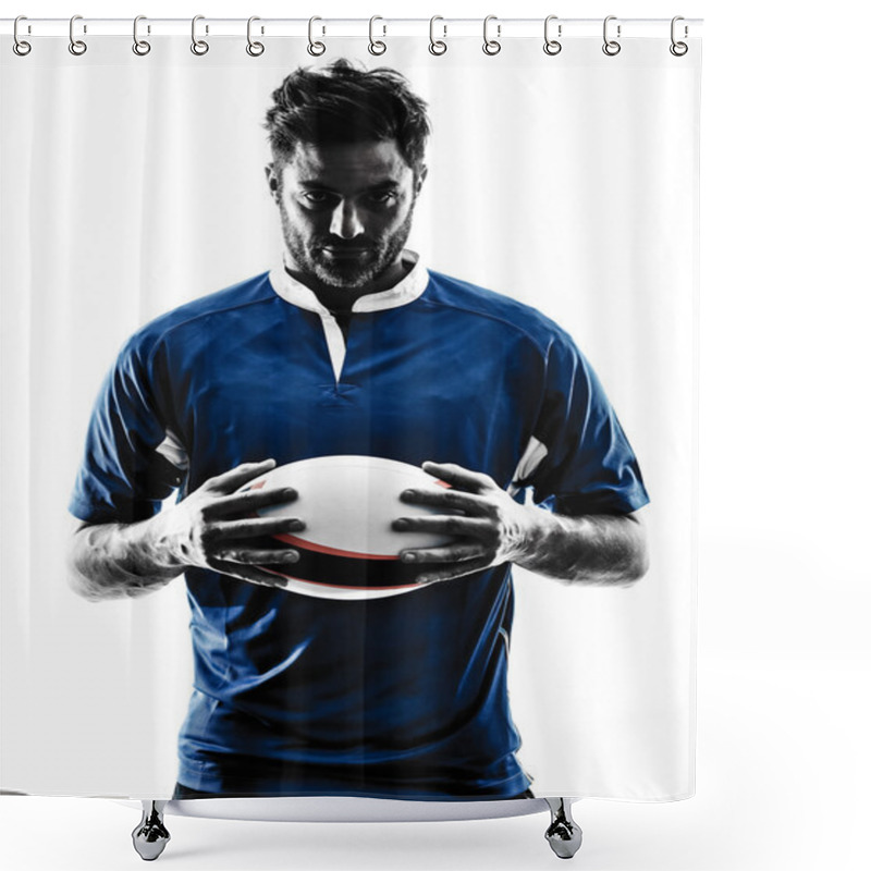 Personality  Rugby Man Player Silhouette Shower Curtains