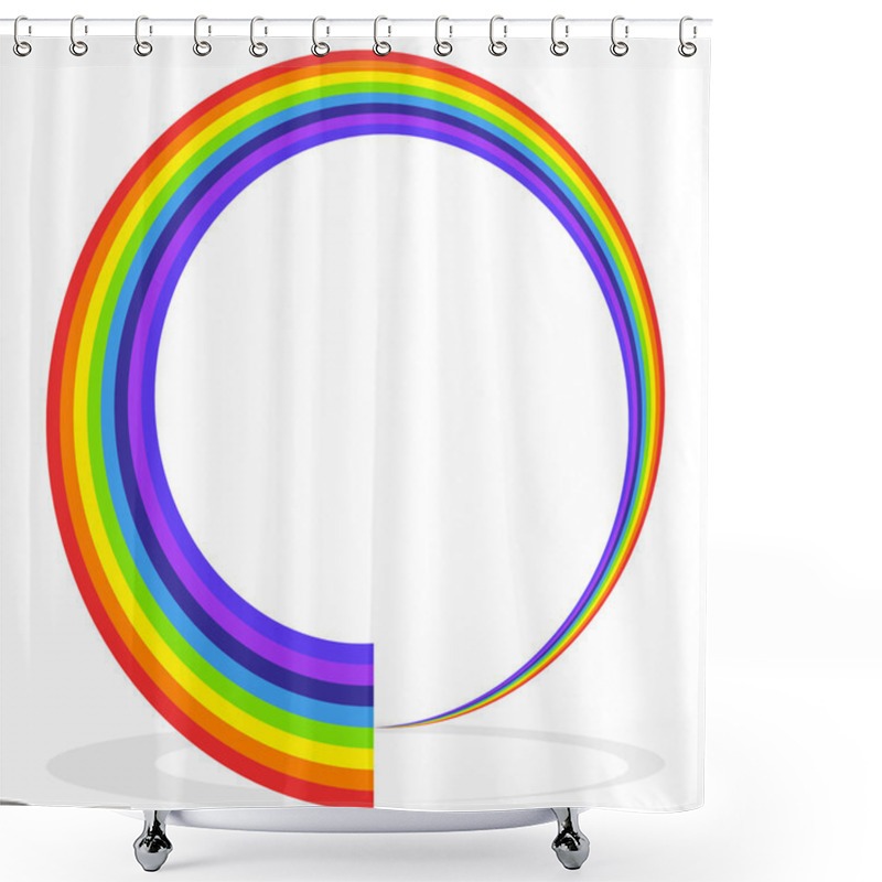 Personality  Circular Rainbow Shape Frame Shower Curtains