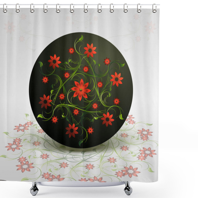 Personality  Vector Floral Background Design Shower Curtains