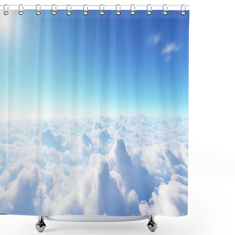 Personality  Sky Background, Clouds On A Sky Blue Bright Background Shower Curtains