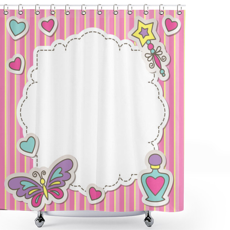 Personality  Pink Frame Shower Curtains