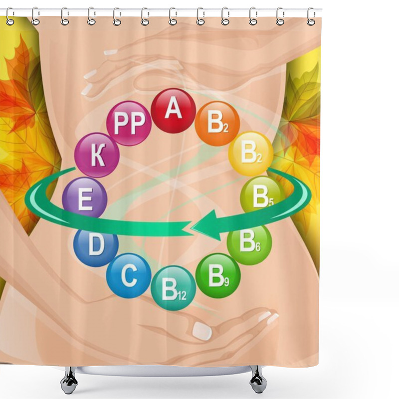 Personality  Vitamin Complex For The Digestive Tract Shower Curtains