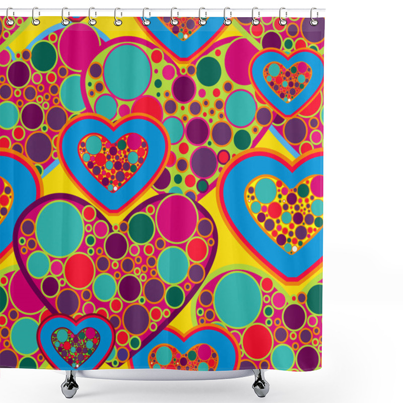 Personality  Seamless Love Texture Shower Curtains