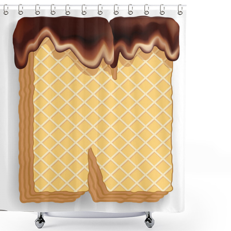 Personality  Letter N Consisting Of Wafers With Chocolate Cream Shower Curtains