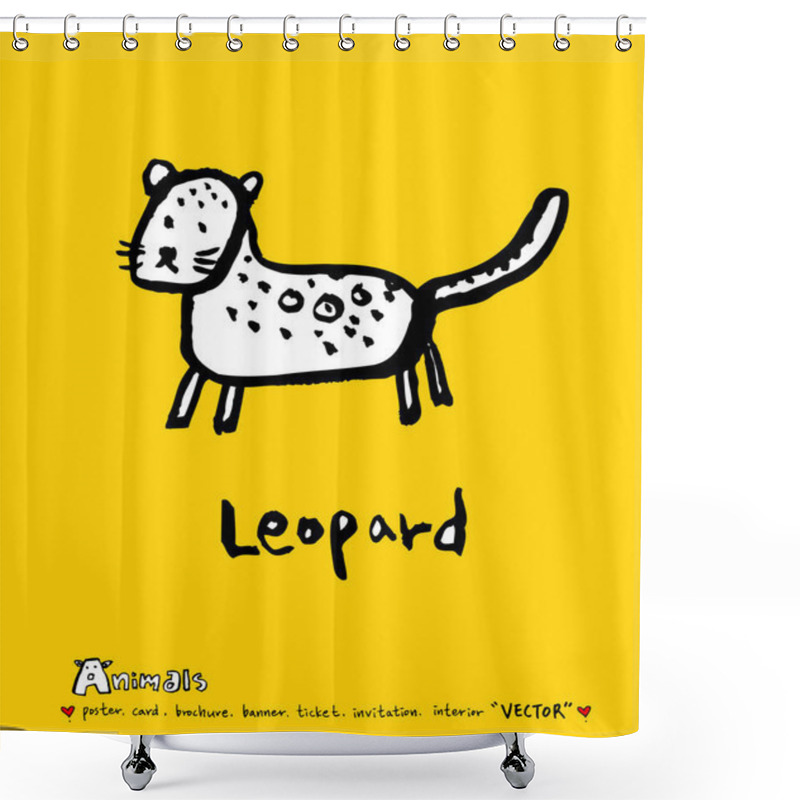 Personality  Animal Sketch / Hand Drawn Zoo Illustration - Vector Shower Curtains