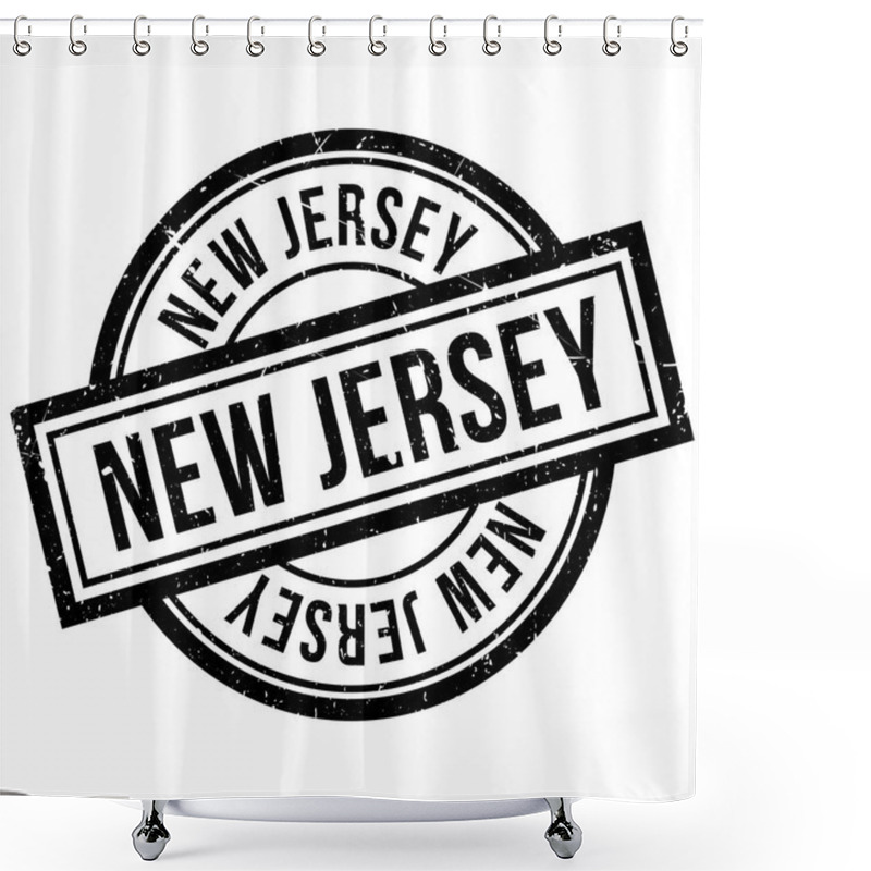 Personality  New Jersey Rubber Stamp Shower Curtains