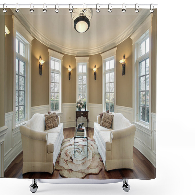 Personality  Living Room With Lighting Scones Shower Curtains