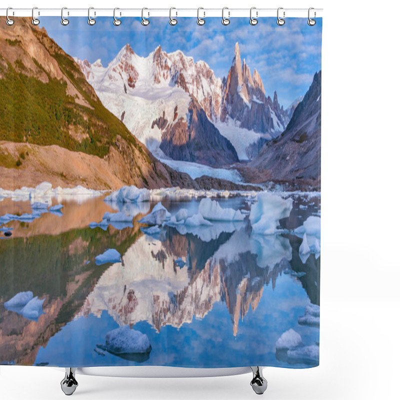 Personality  Amazing Sunrise View Of Cerro Torre Mountain. Shower Curtains