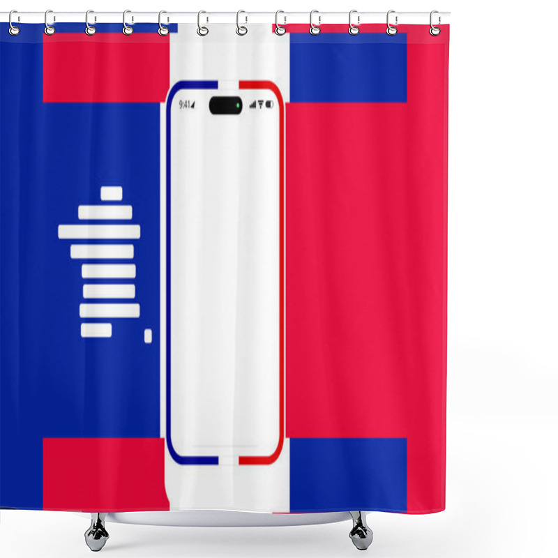 Personality  Creative Background Theme France With Rounded Because Simplified Outline Silhouette Map Of France, French Vibrant National Colors Of The French Flag Shower Curtains