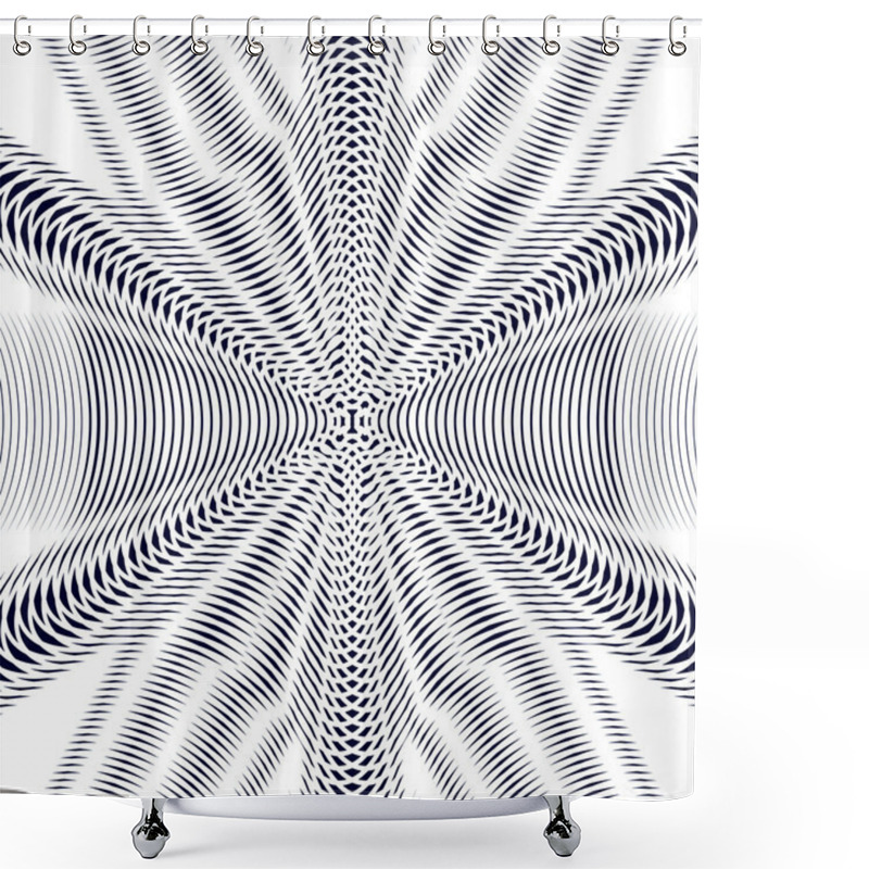 Personality  Moire Pattern, Monochrome Background Shower Curtains