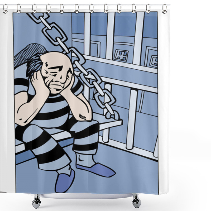 Personality  Prisoner In Prison Cell Shower Curtains