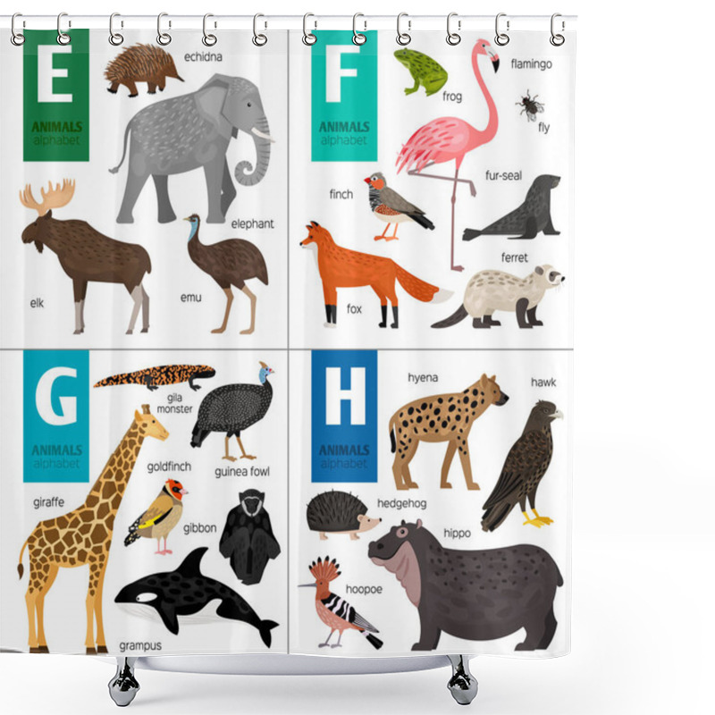 Personality  Abc Different Vector Animals. Cute Zoo Alphabet. Shower Curtains